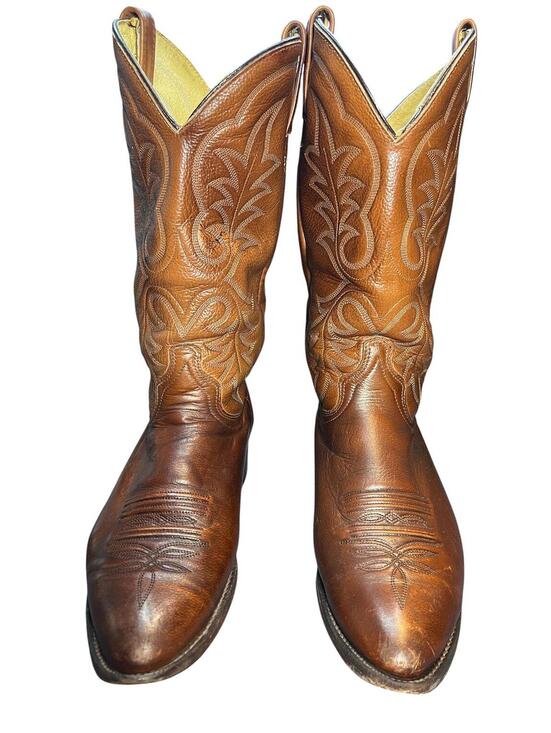 A. Chisholm Vtg Leather Western Boots Coastal Cowboy  Festival Unisex Rodeo 10D main image 7